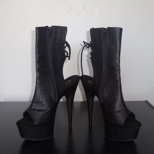 Pleaser 6 inch Ankle Faux Leather Dancer Heels!